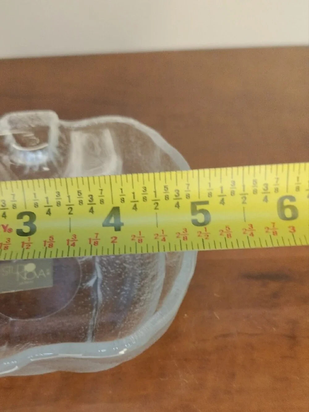 Studio Nova Clear Textured Glass Pumpkin Candy Dish Bowl